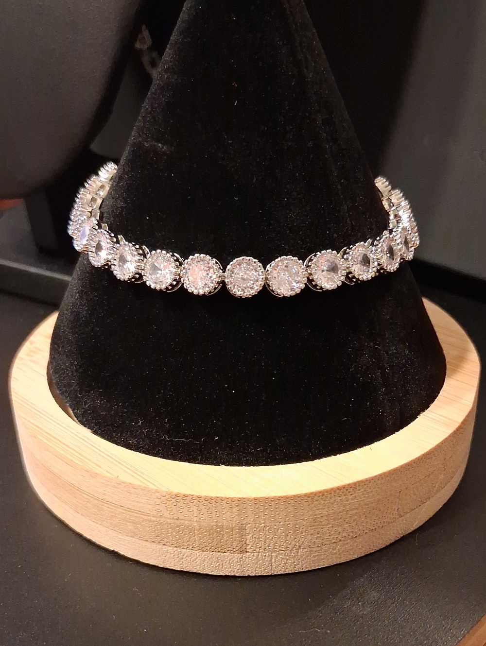 White Gold Plated Bracelet With Clear CZ Stones New